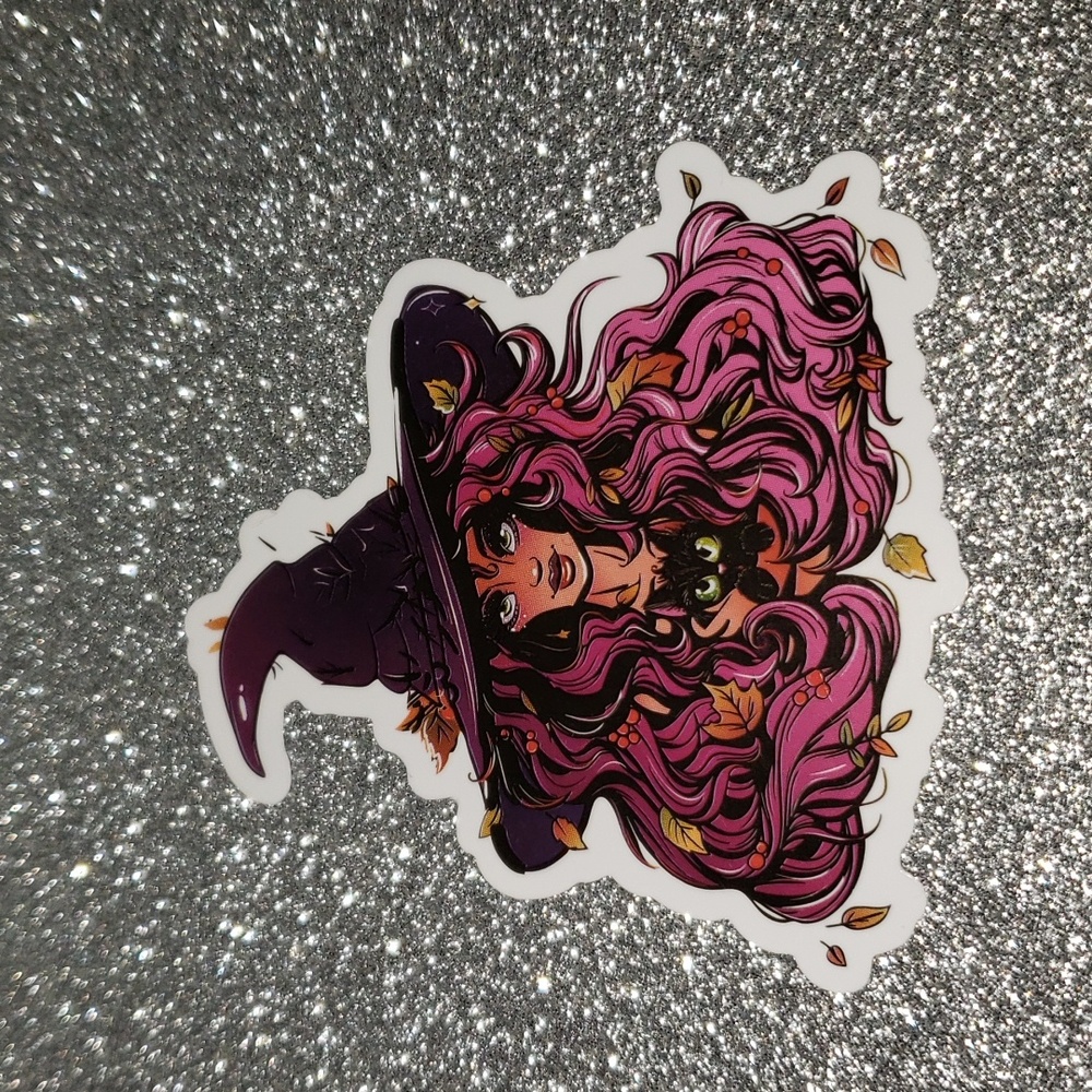 ART Witch Cat WATERPOOF Sticker